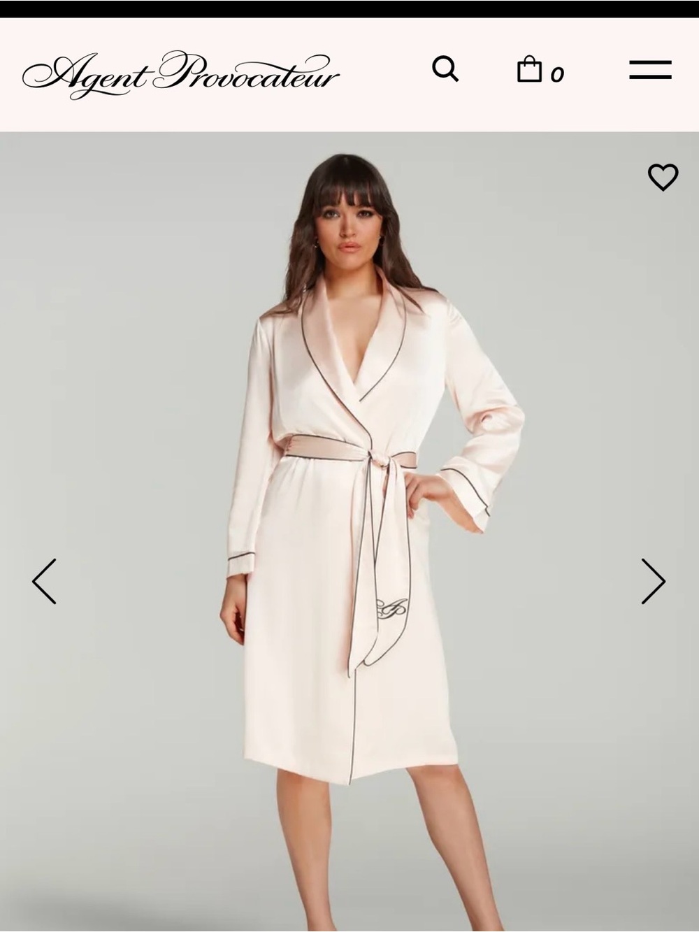 Agent Provocateur Pink and Black Silk Robe
